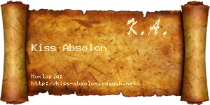 Kiss Absolon névjegykártya