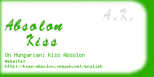 absolon kiss business card